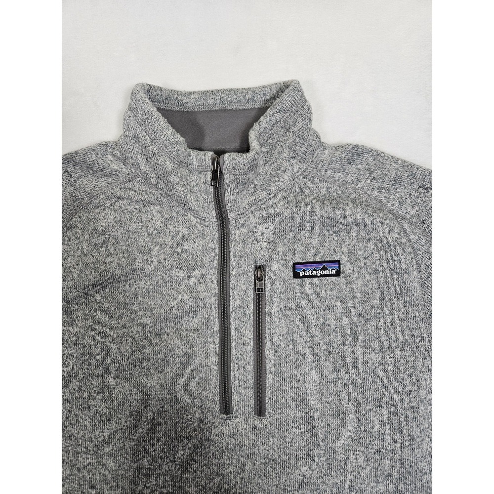 Patagonia Sweater Men Medium Gray Quarter Zip Fleece Pullover Better Sweater 1/4 - Picture 2 of 8